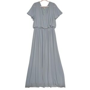 Show Me Your Mumu Michelle Flutter Maxi Dress Blue Gray 3X